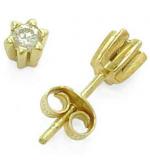 Brinco solitário em ouro amarelo 18k feminino - 1BRB0058 Brinco solitário em ouro amarelo 18k feminino - 1BRB0058