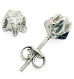 Brinco solitário em ouro branco 18k feminino - 1BRB0064 Brinco solitário em ouro branco 18k feminino - 1BRB0064