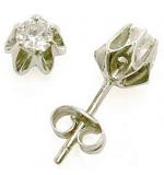 Brinco solitário em ouro branco 18k feminino - 1BRB0065 Brinco solitário em ouro branco 18k feminino - 1BRB0065