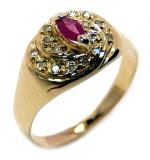 Anel em ouro 18k com diamantes e rubi - 2ABR0062 Anel em ouro 18k com diamantes e rubi - 2ABR0062