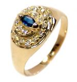 Anel em ouro 18k com diamantes e safira - 2ABS0062 Anel em ouro 18k com diamantes e safira - 2ABS0062