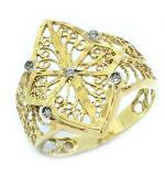 Anel em ouro 18k c/ brilhantes - 2ANB0090 Anel em ouro 18k c/ brilhantes - 2ANB0090