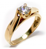 Anel em ouro amarelo 18k com 1 zirconia - 2ANZ0051 Anel em ouro amarelo 18k com 1 zirconia - 2ANZ0051