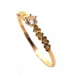Anel em ouro amarelo 18k com 9 zirconias - 2ANZ0118 Anel em ouro amarelo 18k com 9 zirconias - 2ANZ0118
