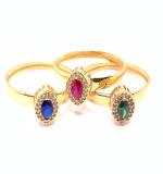 Anel em ouro 18k com pedra sintetica - 2APS0106 Anel em ouro 18k com pedra sintetica - 2APS0106