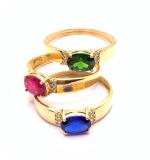 Anel em ouro 18k com pedra sintetica - 2APS0107 Anel em ouro 18k com pedra sintetica - 2APS0107