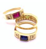 Anel em ouro 18k com pedra sintetica - 2APS0108 Anel em ouro 18k com pedra sintetica - 2APS0108