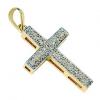 Crucifixo em ouro amarelo e branco 18k com diamantes - 2CZB0018 Crucifixo em ouro amarelo e branco 18k com diamantes - 2CZB0018