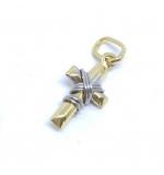 Cruz em ouro amarelo e branco 18k - Mine - 2CZO0331 Cruz em ouro amarelo e branco 18k - Mine - 2CZO0331