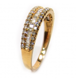 Meia aliança de brilhantes em ouro amarelo 18k - 2MAB0068 Meia aliança de brilhantes em ouro amarelo 18k - 2MAB0068