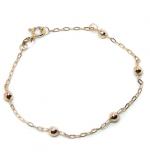 Pulseira feminina de bolinhas infantil em ouro 18k -2PUO0563 Pulseira feminina de bolinhas infantil em ouro 18k -2PUO0563