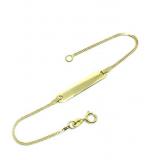 Pulseira feminina de chapa infantil em ouro amarelo 18k - 2PUO0609 Pulseira feminina de chapa infantil em ouro amarelo 18k - 2PUO0609