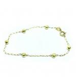 Pulseira feminina de bolinhas infantil em ouro 18k -2PUO0641 Pulseira feminina de bolinhas infantil em ouro 18k -2PUO0641
